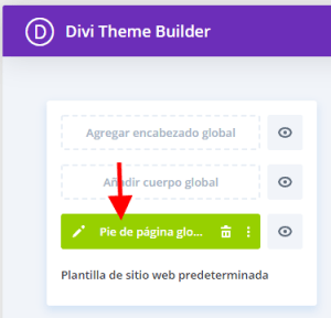 Pie de pagina Divi